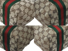 Load image into Gallery viewer, GUCCI グッチ ハンドバッグ シェリーライン 139261 213048 イタリア製 ベージュ レッド グリーン GGキャンバス レザー 美品 中古 4b008382