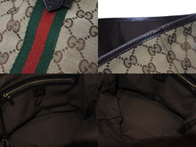 Load image into Gallery viewer, GUCCI グッチ ハンドバッグ シェリーライン 139261 213048 イタリア製 ベージュ レッド グリーン GGキャンバス レザー 美品 中古 4b008382
