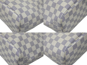 LOUIS VUITTON ルイ ヴィトン トートバッグ ネヴァーフルPM N51110 ダミエ アズール キャンバス ホワイト 美品 中古 4b008383