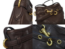 Load image into Gallery viewer, 極美品 MIUMIU ミュウミュウ ナッパレザー ポーチ ショルダーバッグ ブラウン レザー 5NR461 ゴールド金具 中古 4b008384