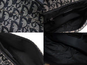 Christian Dior クリスチャンディオール トロッター サドル ワンショルダーバッグ 01-RU-0035 ブラック ガリアーノ期 美品 中古 4b008397