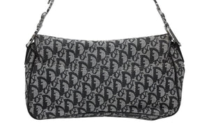 Christian Dior クリスチャンディオール トロッター サドル ワンショルダーバッグ 01-RU-0035 ブラック ガリアーノ期 美品 中古 4b008397
