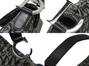 Christian Dior クリスチャンディオール トロッター サドル ワンショルダーバッグ 01-RU-0035 ブラック ガリアーノ期 美品 中古 4b008397