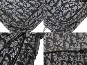 Christian Dior クリスチャンディオール トロッター サドル ワンショルダーバッグ 01-RU-0035 ブラック ガリアーノ期 美品 中古 4b008397