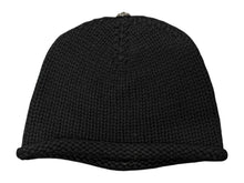 Load image into Gallery viewer, 極美品 CHROME HEARTS クロムハーツ クロスパッチ ニットキャップ ビーニー カシミヤ レザー シルバー925 ブラック 中古 4b008404