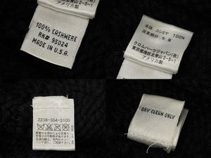 極美品 CHROME HEARTS クロムハーツ クロスパッチ ニットキャップ ビーニー カシミヤ レザー シルバー925 ブラック 中古 4b008404