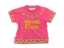 Load image into Gallery viewer, Christian Dior クリスチャンディオール ガリアーノ期 KIDS 半袖Ｔシャツ A1S4TEE1 ピンク イエロー スタッズ コットン ポリウレタン 良品 中古 4b008439
