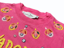 Load image into Gallery viewer, Christian Dior クリスチャンディオール ガリアーノ期 KIDS 半袖Ｔシャツ A1S4TEE1 ピンク イエロー スタッズ コットン ポリウレタン 良品 中古 4b008439