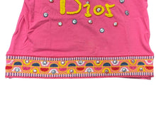 Load image into Gallery viewer, Christian Dior クリスチャンディオール ガリアーノ期 KIDS 半袖Ｔシャツ A1S4TEE1 ピンク イエロー スタッズ コットン ポリウレタン 良品 中古 4b008439