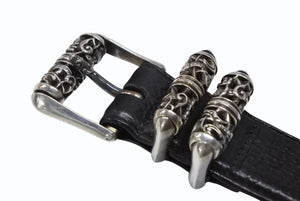 CHROME HEARTS クロムハーツ BLT CLT ROLLER 3PC/3PCケルティックローラー SIZE36 全長114cm レザーベルト ブラック 美品 中古 4b008443