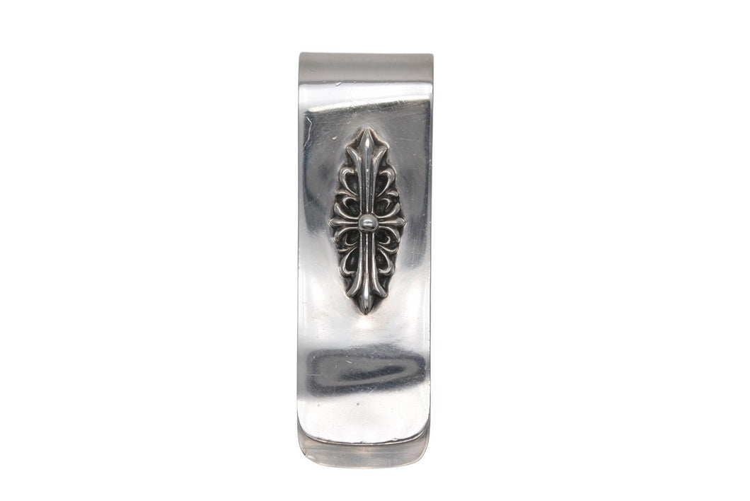 CHROME HEARTS クロムハーツ MNY CLIP SM フローラルクロス マネークリップ スモール 重量約56.4g スターリングシルバー 美品 中古 4b008444