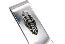 Load image into Gallery viewer, CHROME HEARTS クロムハーツ MNY CLIP SM フローラルクロス マネークリップ スモール 重量約56.4g スターリングシルバー 美品 中古 4b008444