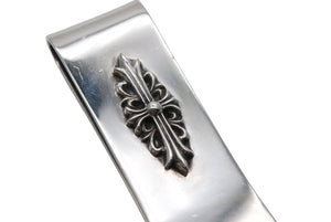 CHROME HEARTS クロムハーツ MNY CLIP SM フローラルクロス マネークリップ スモール 重量約56.4g スターリングシルバー 美品 中古 4b008444