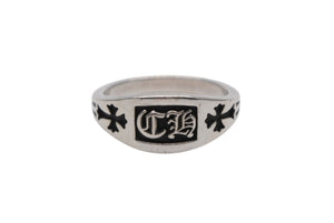 極美品 CHROME HEARTS クロムハーツ CHクレストリング ミニ 指輪 重量約3.0g サイズ9号 2012/.925刻印 シルバー925 中古 4b008456