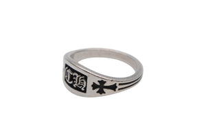 極美品 CHROME HEARTS クロムハーツ CHクレストリング ミニ 指輪 重量約3.0g サイズ9号 2012/.925刻印 シルバー925 中古 4b008456
