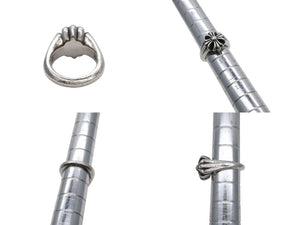 CHROME HEARTS クロムハーツ スモール カットアウト CHプラスリング 指輪 重量約13.1g サイズ9号 シルバー925 美品 中古 4b008458