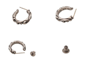 CHROMEHEARTS クロムハーツ HOOPSCROOL スクロールフープ ピアス 片耳 アクセサリー シルバーピアス '97刻印 シルバー925 3.8g 美品 中古 4b008466