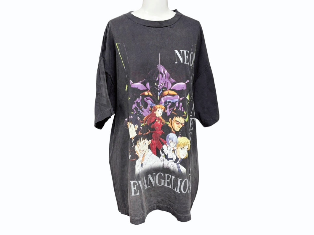 新品同様 SAINT Mxxxxxx セントマイケル 24SS EV SS TEE NEON GNSIS エヴァンゲリオンコラボ ネオングニシス Tシャツ ブラック サイズXL 中古 4b008472