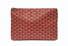 Load image into Gallery viewer, 極美品 GOYARD ゴヤール セナMM クラッチバッグ ヘリンボーン柄 レッド PVC レザー 中古 4b008475
