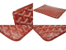 Load image into Gallery viewer, 極美品 GOYARD ゴヤール セナMM クラッチバッグ ヘリンボーン柄 レッド PVC レザー 中古 4b008475