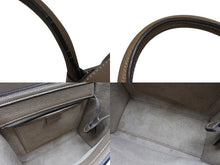 Load image into Gallery viewer, CELINE セリーヌ ハンドバッグ ショルダーバッグ 2way ラゲージナノショッパー カーフ メタルブラック金具 ベージュ 美品 中古 4b008495