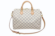 Load image into Gallery viewer, 極美品 LOUIS VUITTON ルイヴィトン スピーディバンドリエール30 N41373 ダミエアズールキャンバス ホワイト ブラウン 中古 4b008501