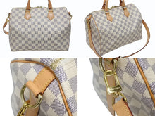 Load image into Gallery viewer, 極美品 LOUIS VUITTON ルイヴィトン スピーディバンドリエール30 N41373 ダミエアズールキャンバス ホワイト ブラウン 中古 4b008501