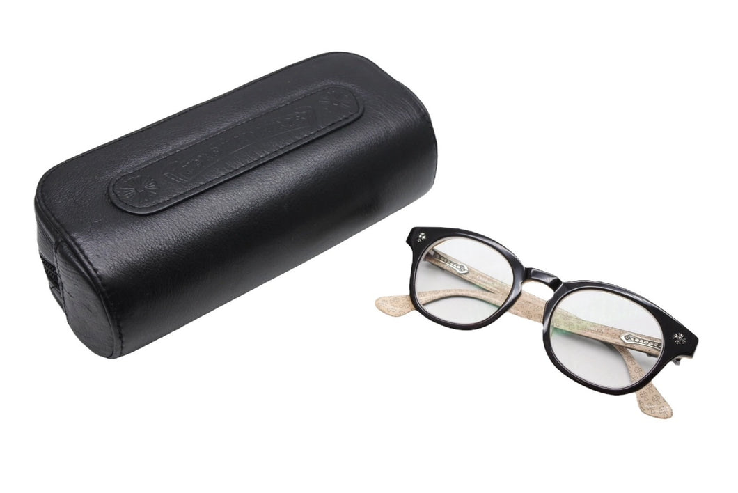 CHROME HEARTS クロムハーツ BABY-A 度入りメガネ アイウェア 48□22 145 CHプラス ダガー装飾 ブラック 美品 中古 4b008513