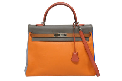 HERMES エルメス KELLY ケリー35 アルルカン ハンドバッグ トリヨンクレマンス シルバー金具 □P刻印 美品 中古 4b008541