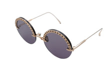 Load image into Gallery viewer, MASUNAGA 増永眼鏡 BOTAN ボタン ラウンドサングラス アイウェア サイズ56◻︎23-140 ゴールド 22FW 美品 中古 4b008548