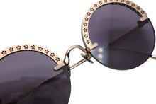 Load image into Gallery viewer, MASUNAGA 増永眼鏡 BOTAN ボタン ラウンドサングラス アイウェア サイズ56◻︎23-140 ゴールド 22FW 美品 中古 4b008548