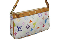 画像をギャラリービューアに読み込む, LOUIS VUITTON ルイヴィトン ポシェット アクセソワール アクセサリーポーチ M92649 ホワイト マルチカラー 村上隆 美品 中古 4b008574