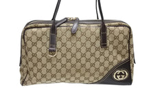 画像をギャラリービューアに読み込む, 極美品 GUCCI グッチ ニューブリット GGキャンバス ハンドバッグ 169971 ベージュ ブラウン ゴールド金具 中古 4b008579