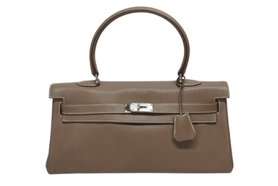 HERMES エルメス SHOULDER KELLY ショルダーケリー ショルダーバッグ トリヨンクレマンス エトゥープ シルバー金具 □M刻印 美品 中古 4b008627