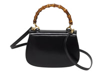 画像をギャラリービューアに読み込む, GUCCI グッチ バンブー ハンドバッグ 000 099 0633 カーフスキン ブラック ゴールド金具 バンブー 美品 中古 4b008640