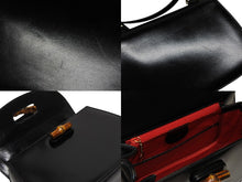 画像をギャラリービューアに読み込む, GUCCI グッチ バンブー ハンドバッグ 000 099 0633 カーフスキン ブラック ゴールド金具 バンブー 美品 中古 4b008640