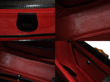 画像をギャラリービューアに読み込む, GUCCI グッチ バンブー ハンドバッグ 000 099 0633 カーフスキン ブラック ゴールド金具 バンブー 美品 中古 4b008640