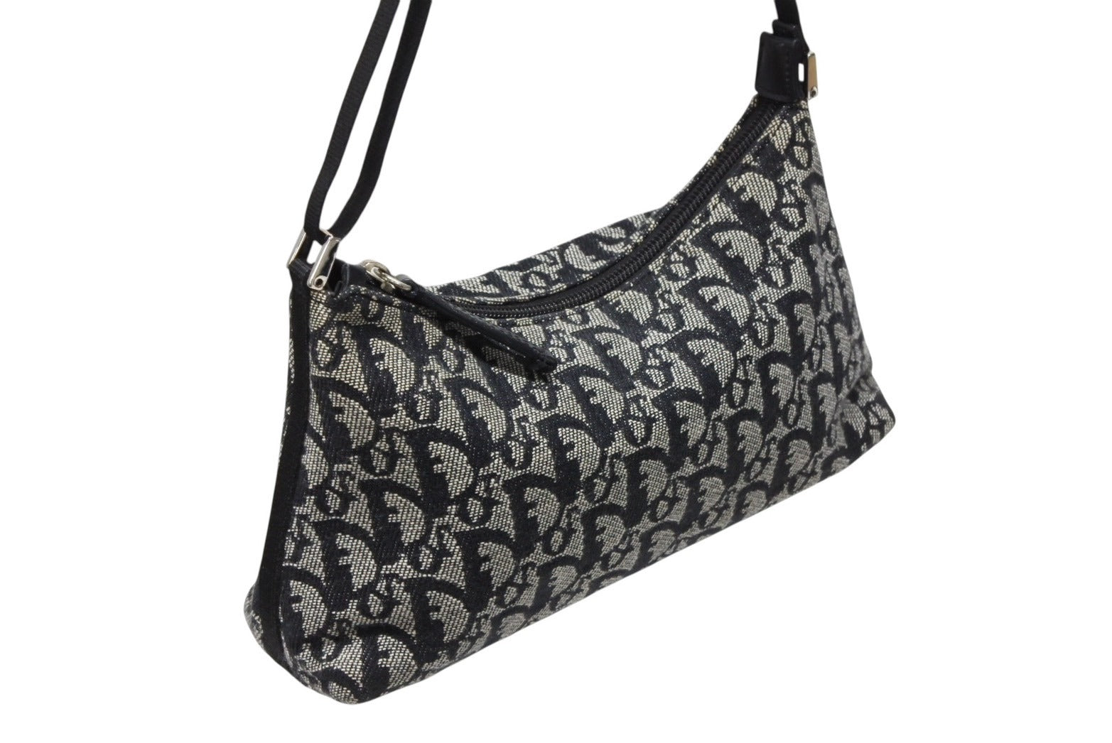 【美品】ディオール　ハンドバッグ　トロッター　総柄　CD金具　キャンバス　レザー 美品】Christian Dior ディオール ショルダーバッグ 2way