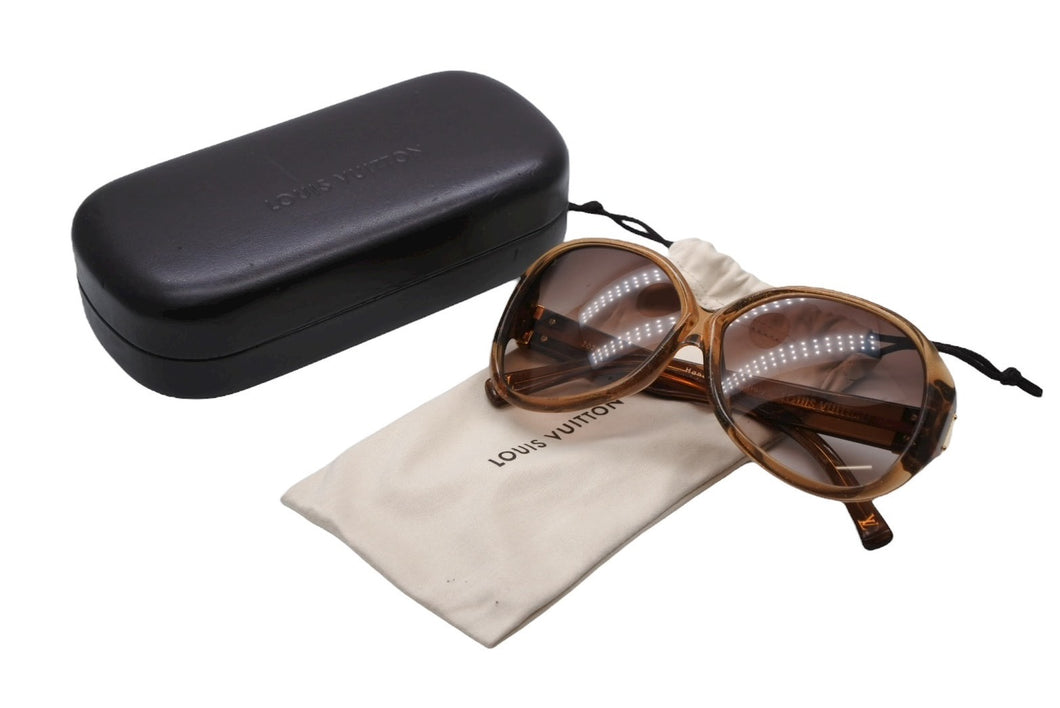 極美品 LOUIS VUITTON ルイヴィトン サングラス アイウェア Z0283E サイズ60◻︎13 クリアブラウン ラメ 中古 4b008662