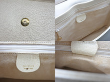 画像をギャラリービューアに読み込む, 極美品 GUCCI グッチ バンブー ハンドバッグ 1886 ウッドハンドル アイボリー レザー スウェード ゴールド金具 中古 4b008673