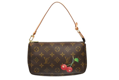 極美品 LOUIS VUITTON ルイヴィトン モノグラム チェリー ポシェットアクセソワール アクセサリーポーチ 村上隆 M95008 中古 4b008694