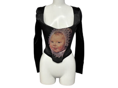 Vivienne Westwood ヴィヴィアンウエストウッド 1992FW Frans Hals Corset 長袖 コルセット シルク ブラック サイズ14 美品 中古 4b008699
