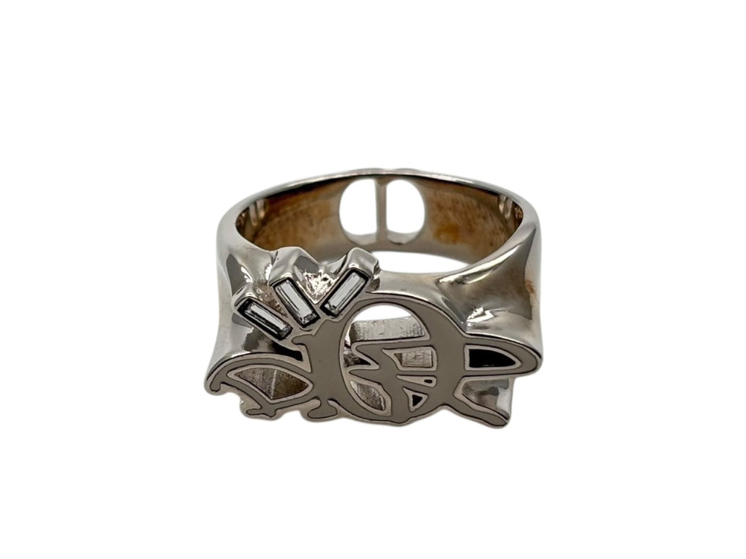 極美品 DIOR ディオール Cactus Jack Travis Scott カクタスジャック トラヴィススコット リング サイズS 8.4g シルバー ホワイト 中古 4b008708