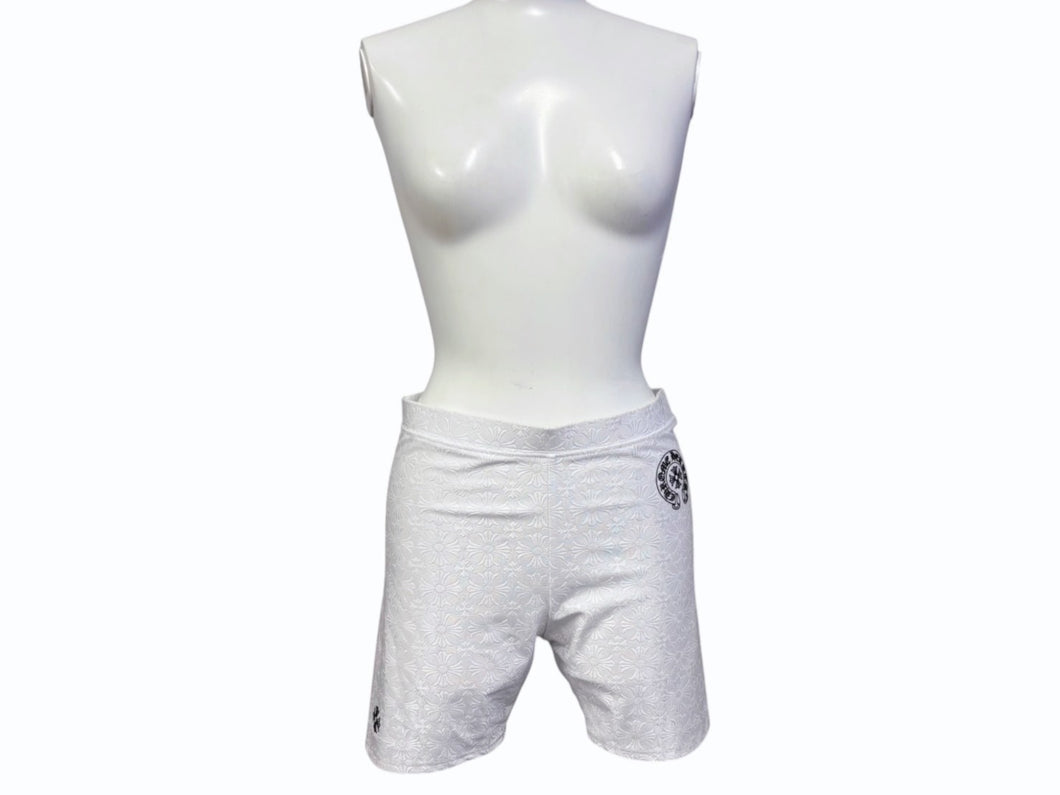 新品未使用 CHROME HEARTS クロムハーツ SHORT W STAGE FIVE BIKE バイカーショーツ ショートパンツ サイズM CHプラス総柄 中古 4b008714