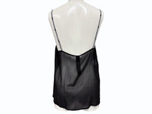 Load image into Gallery viewer, 新品未使用 CHROME HEARTS クロムハーツ SHIRT W A LA MODE シルクキャミソール サイズM ブラック シルバー925 ロゴストラップ 中古 4b008718