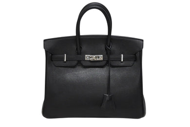 HERMES エルメス バーキン25 ハンドバッグ □N刻印 ヴォーエプソン ブラック P金具 美品 中古 4b008725