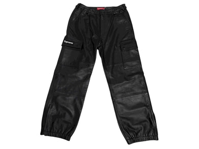 新品同様 Supreme シュプリーム 18AW Leather Cargo Pant レザー カーゴ パンツ ブラック サイズ 34 中古 4b008748