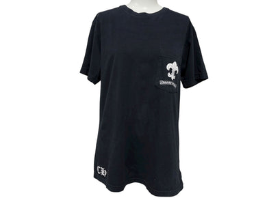 CHROME HEARTS クロムハーツ 半袖Tシャツ サイズM BSフレア スクロールラベルロゴ プリント ブラック 美品 中古 4b008749