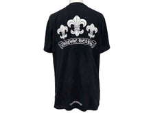 Load image into Gallery viewer, CHROME HEARTS クロムハーツ 半袖Tシャツ サイズM BSフレア スクロールラベルロゴ プリント ブラック 美品 中古 4b008749
