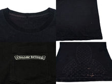 Load image into Gallery viewer, CHROME HEARTS クロムハーツ 半袖Tシャツ サイズS フレアニー スクロールラベルロゴ プリント ブラック 良品 中古 4b008750